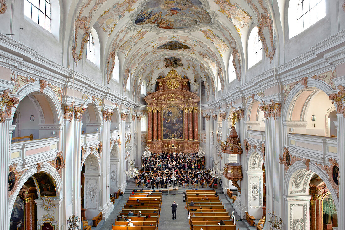 Interior of Jesuit Church of St. Francis Xavier, Lucerne, Switzerland