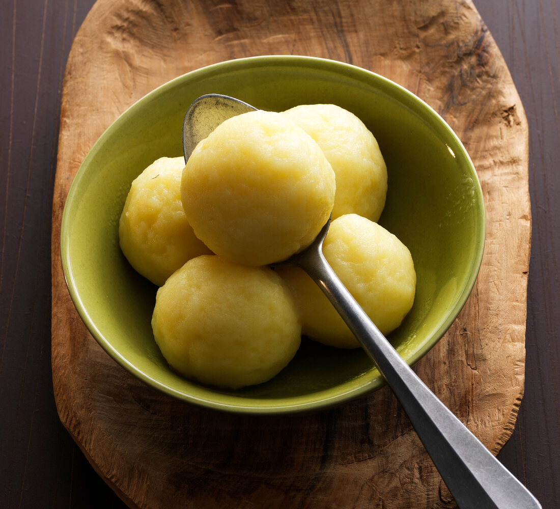 Potato dumplings in bowl