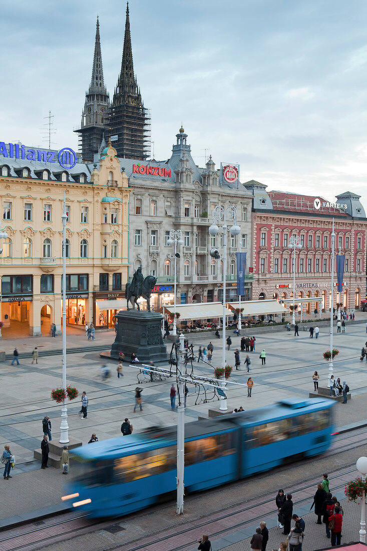 View of Ban Jelacic Square, Croatia