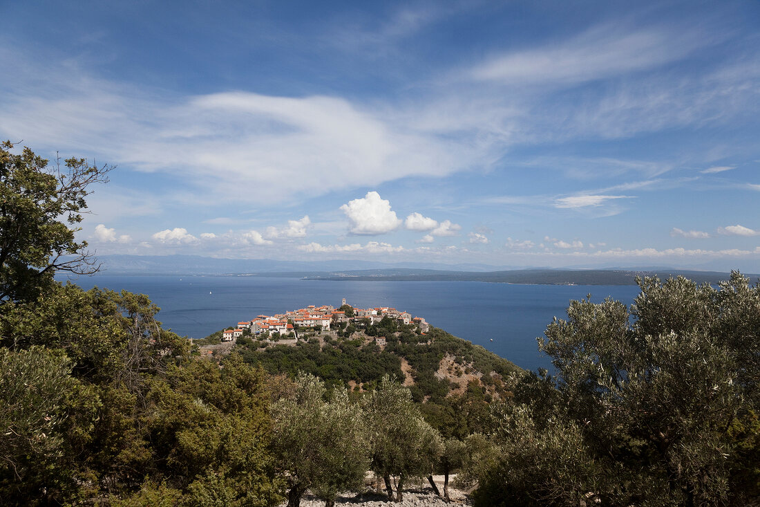 View of beli village and sea in Cres, Croatia