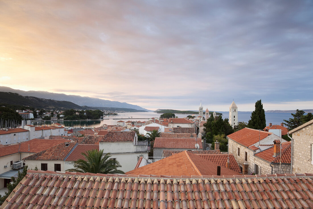 Bay view over the old town of Rab, Kvarner, Croatia