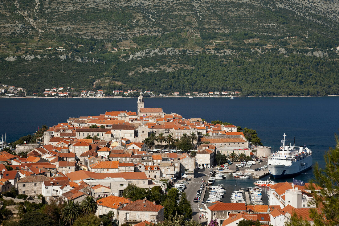 Port of Korcula island in Croatia