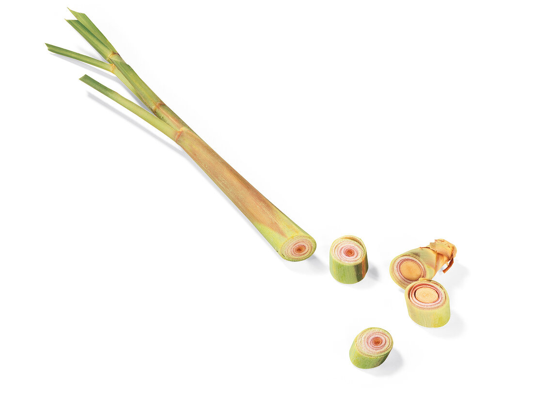 Lemongrass on white background