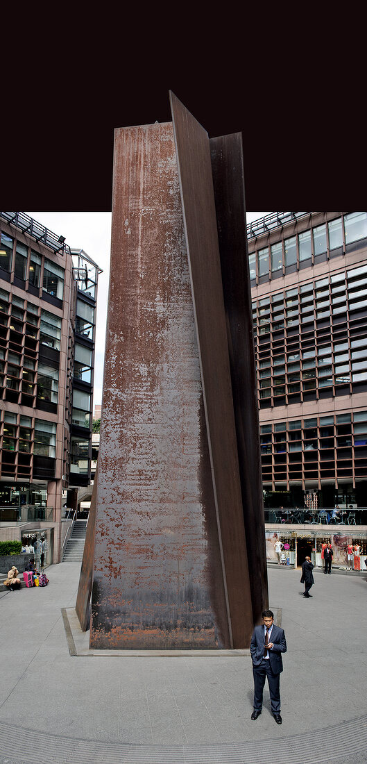 Giant Steel Fulcrum at Liverpool Street, London, UK