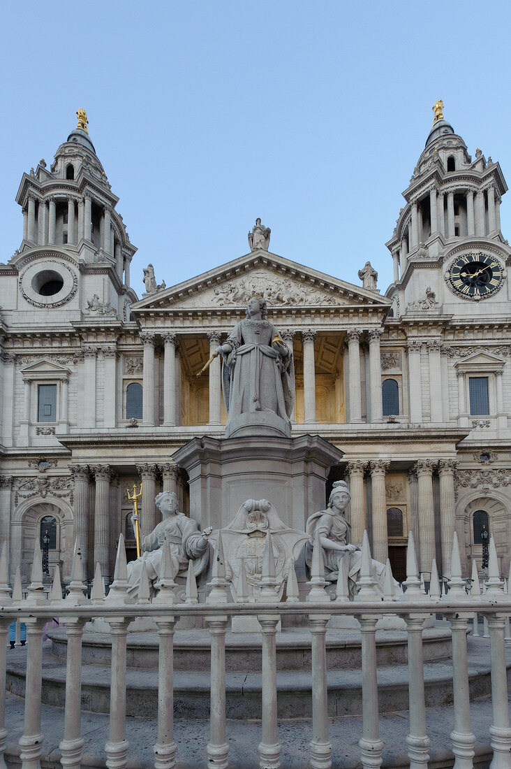 View of St Paul's Cathedral from west front in London, UK