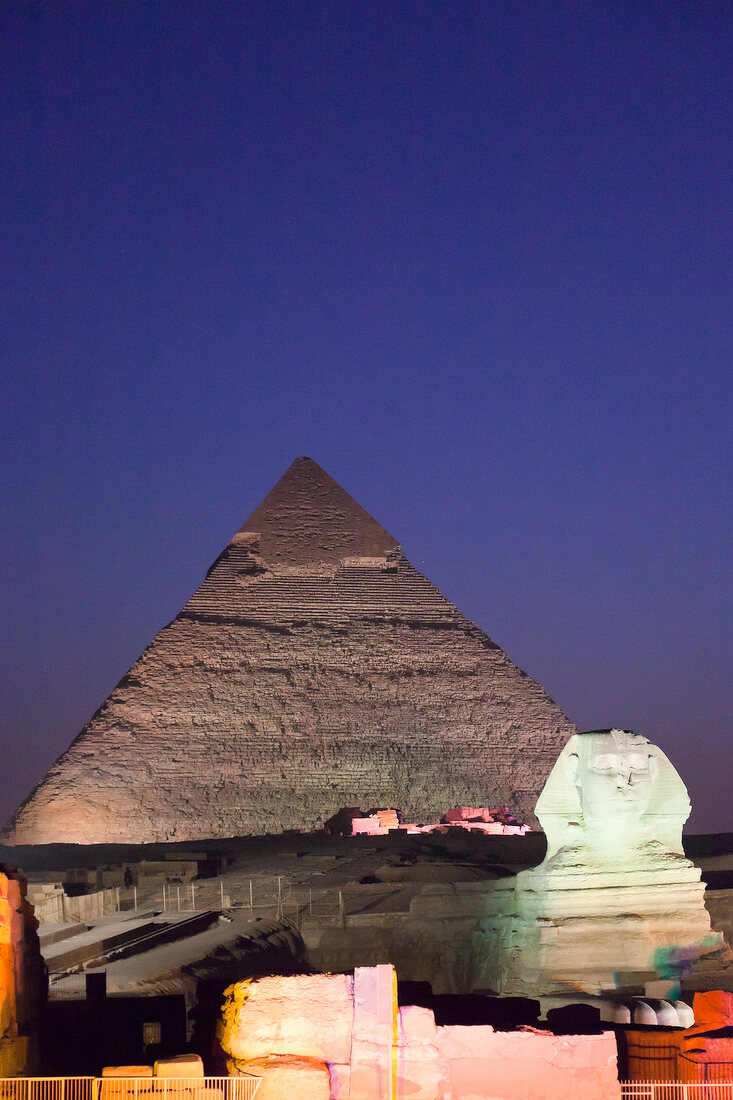 Sound and light show at the Great Pyramid of Giza, Giza, Egypt 