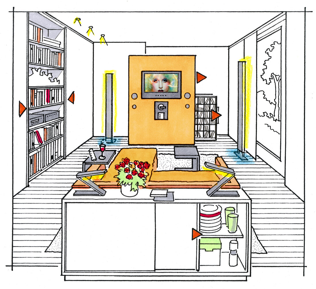 Illustration of living room