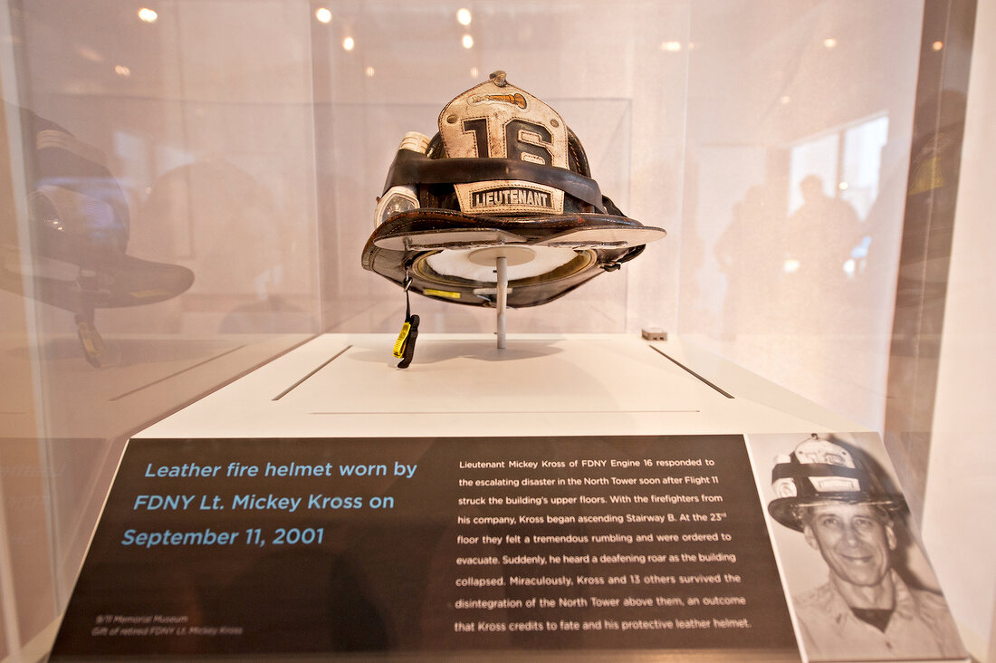 Ground Zero Helmet in exhibition, New York, USA