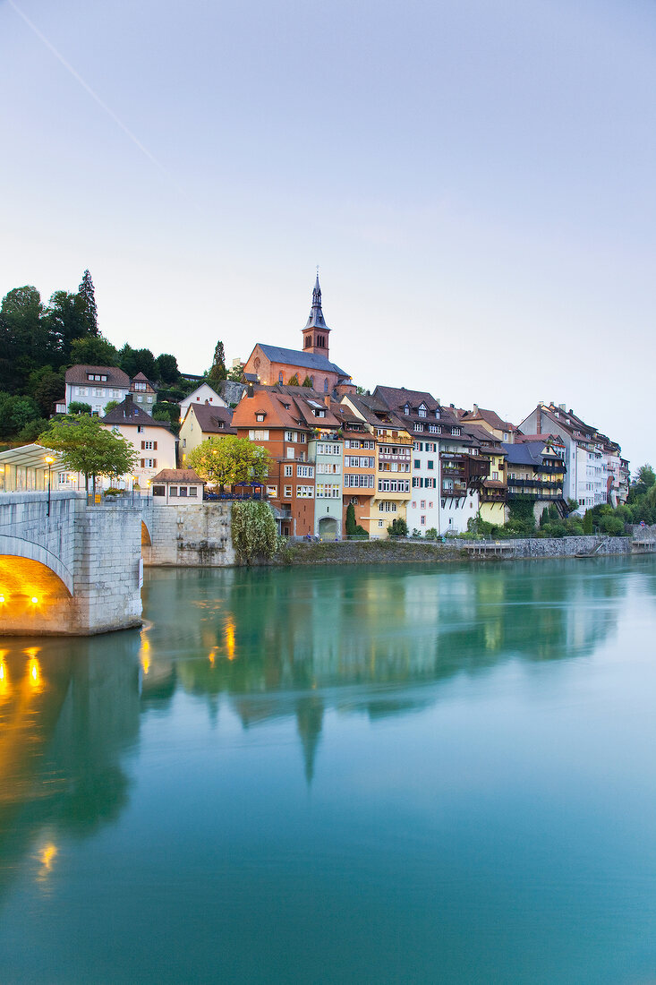 View of castle and Rhine river in Black Forest, Baden-Wurttemberg, Germany