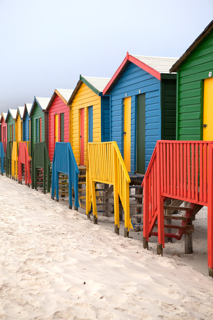 Colourful beach houses in Cape Town, South Africa