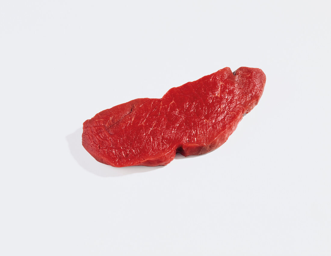 Raw sirloin steak from horse on white background