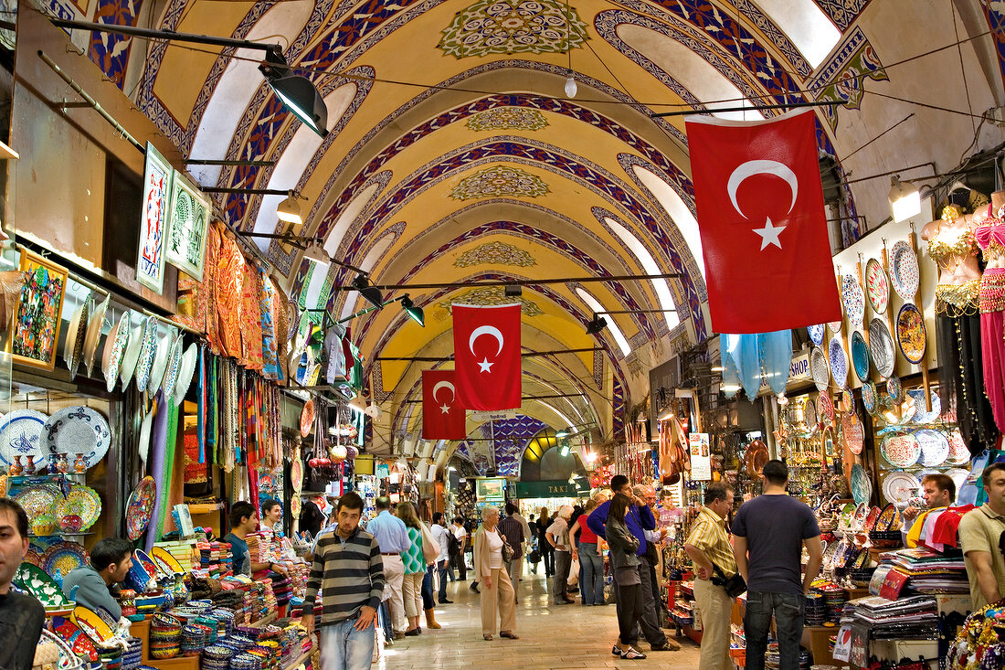 People at Grand Bazaar in Eminonu, Beyazit, Istanbul