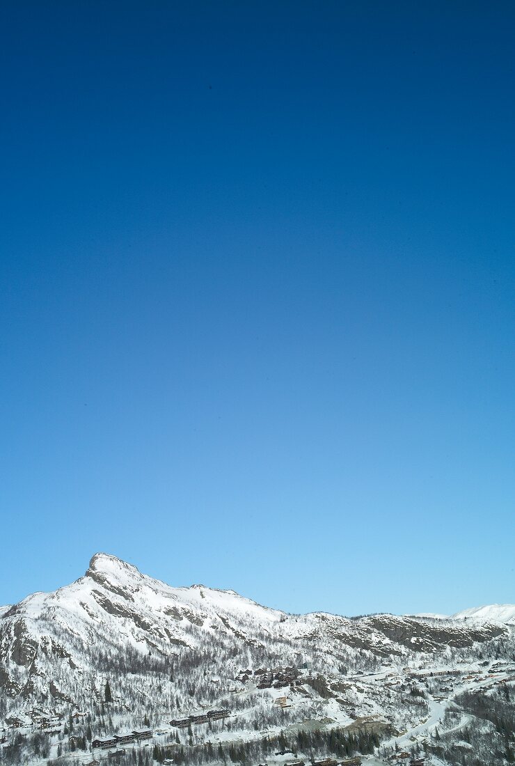 View of snows cape at Hemsedal ski resort in Norway