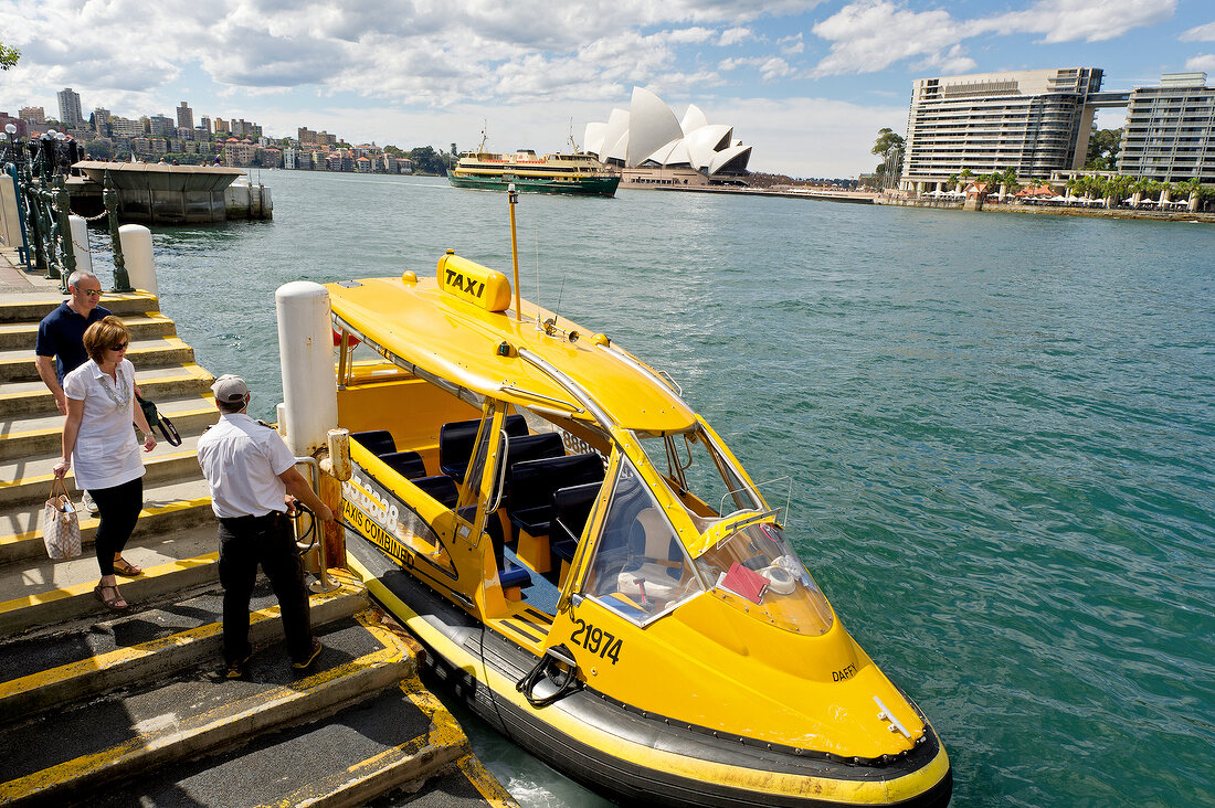View of Sydney water taxi, New South Wales, Australia