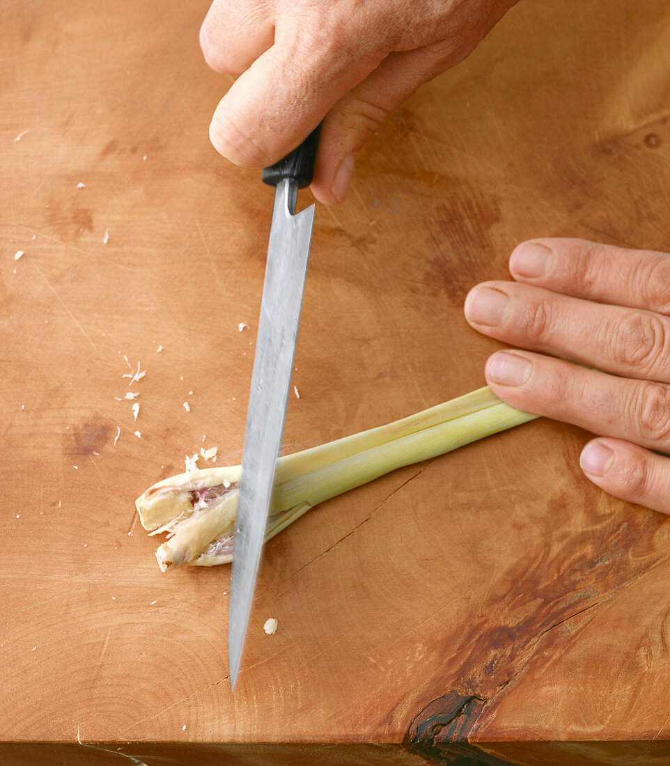 Fleisch, Zitronengras flach klopfen, Step 2