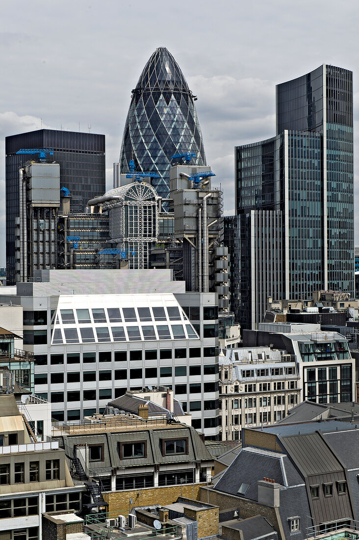 London, City of London, 30 St Mary Axe, Swiss-Re-Tower, The Gherkin