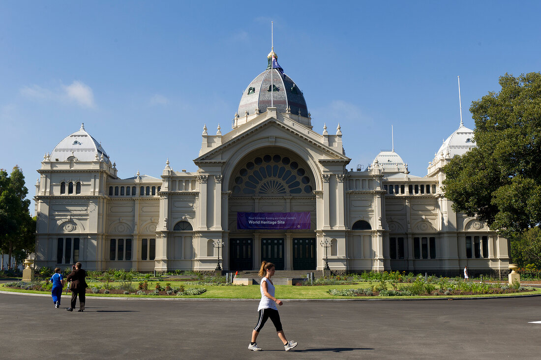 View of Royal Exhibition Building in Melbourne, Victoria, Australia