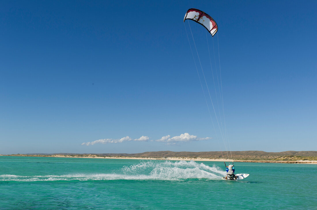 Man paragliding at Ningaloo Reef in Australia