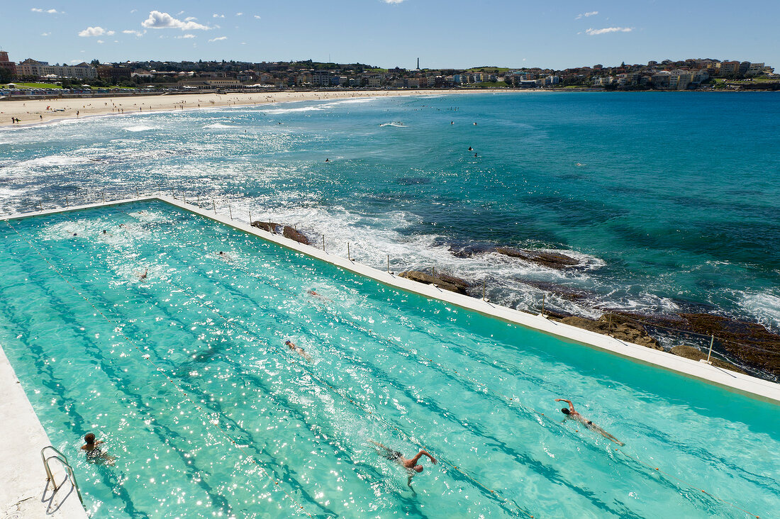 View of Iceberg pool next to Bondi beach in Sydney, New South Wales, Australia