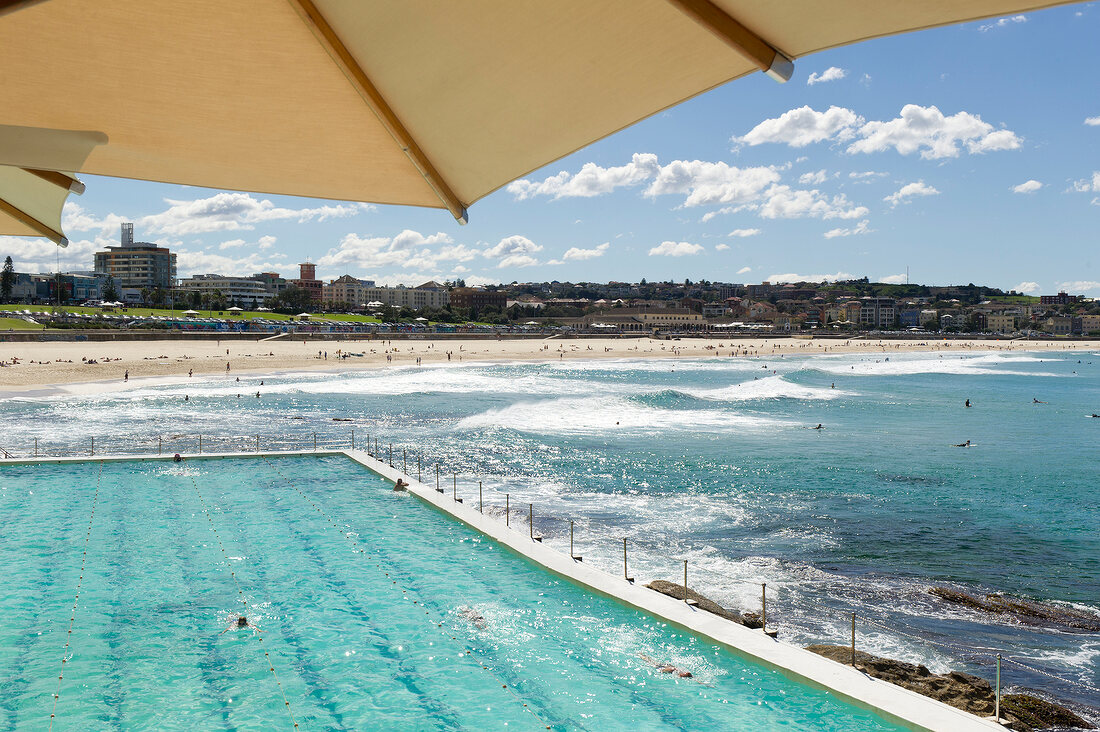 View of Iceberg pool next to Bondi beach in Sydney, New South Wales, Australia