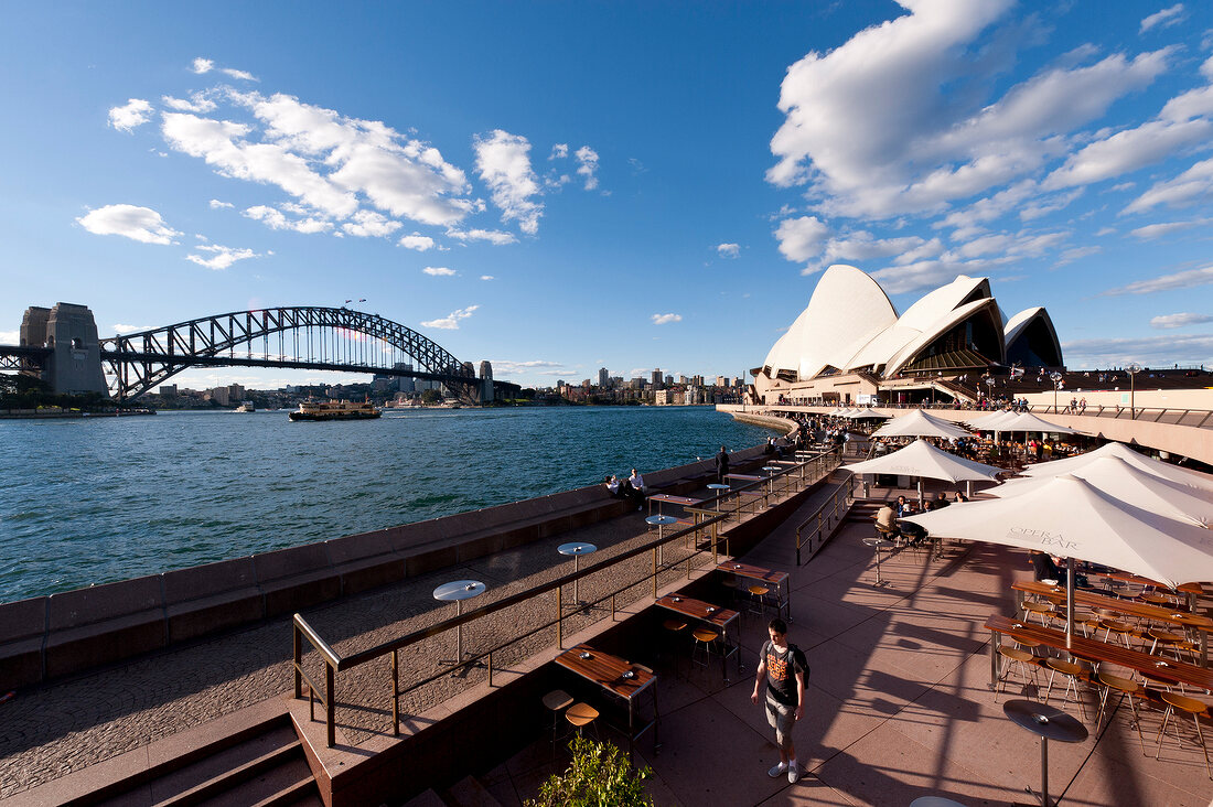 View of Opera House and Harbour Bridge in Sydney, New South Wales, Australia