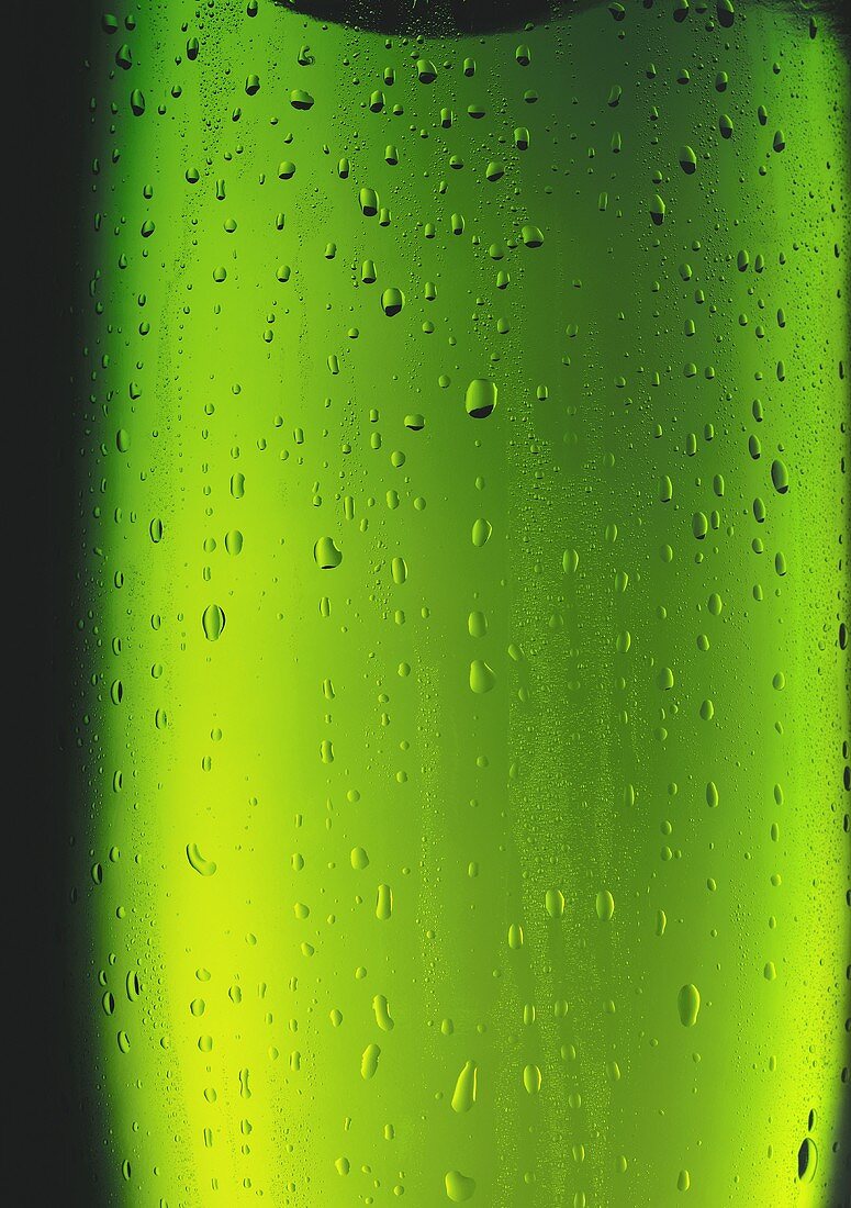 Chilled Green Bottle Close Up