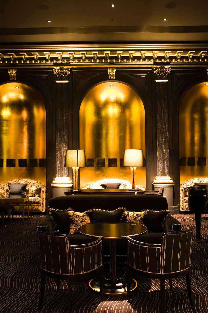 Elegant Beaufort Bar at Savoy Hotel, London