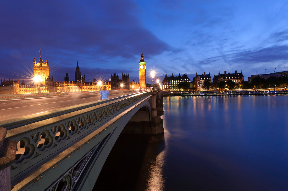 London, Westminster, Themse, Big Ben Westminster Bridge