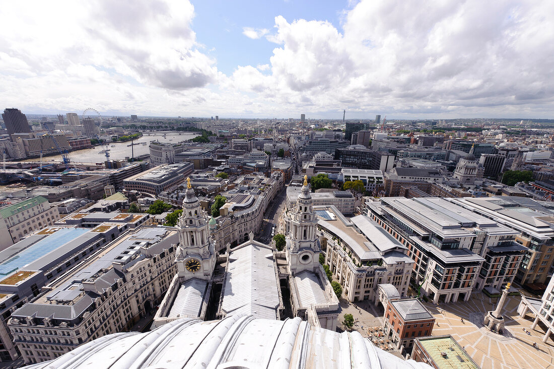 Cityscape of London from St Paul's Cathedral, UK