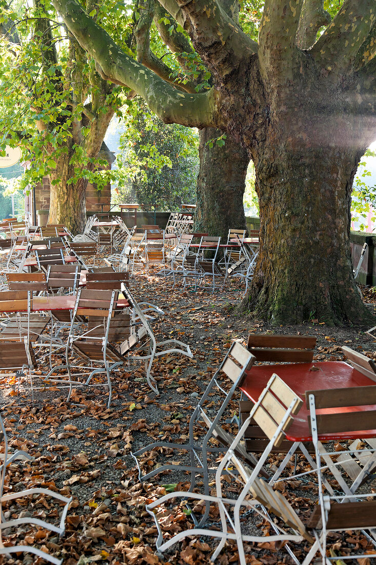 Saarland, Saarbrücken, Staden, Biergarten Ulanen Pavillion, Herbst