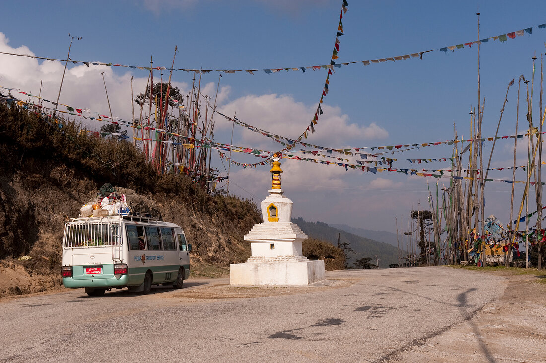 View of Yutong-La Pass in Bumthang, Bhutan