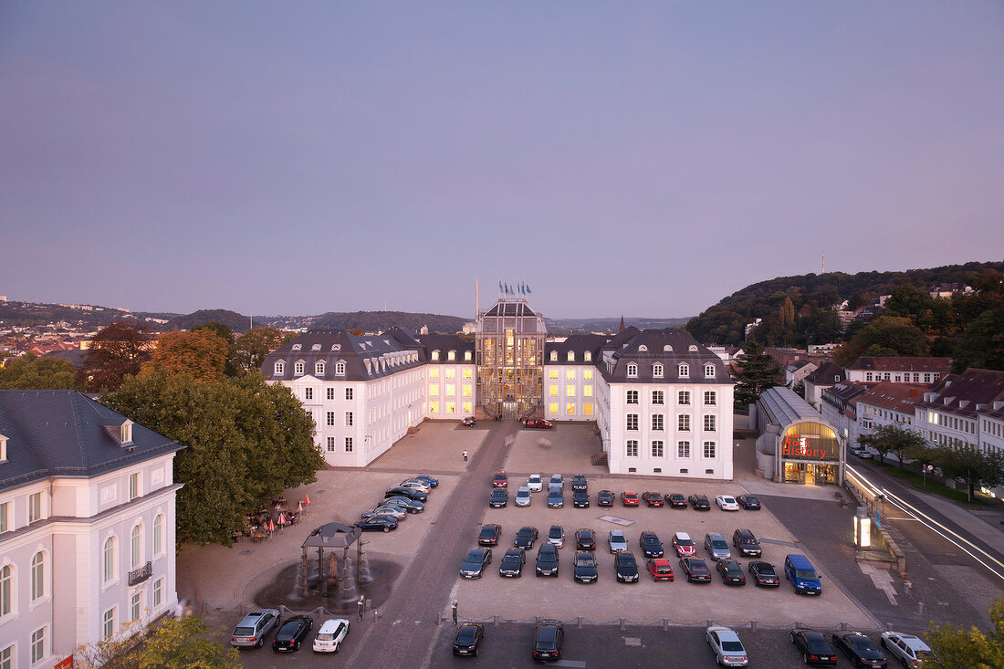 Saarland, Saarbrücken, Saarbrücker Schloss, Schlossplatz, Abendlicht