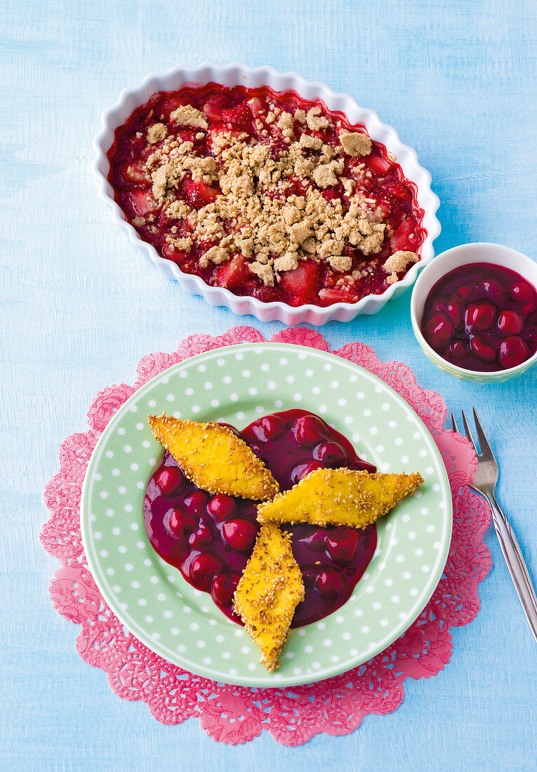 ohne Milch, Ei, Weizen und Soj a, Zwei verschiedene Desserts