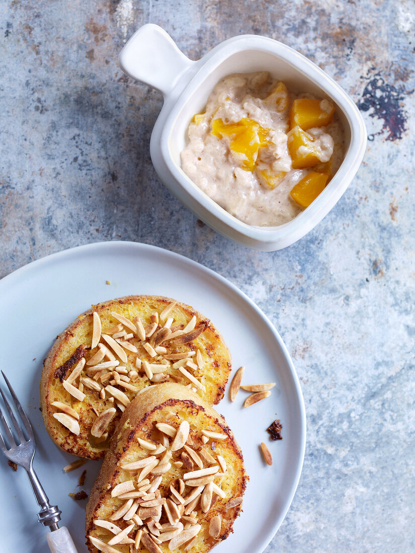 Kochen für zwei, French Toast, Gewürzmilchreis mit Pfirsich