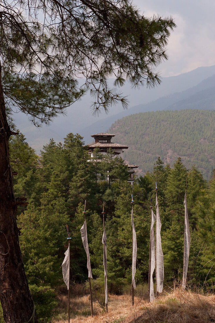 Bhutan, Uma Paro Hotel, Ausblick 