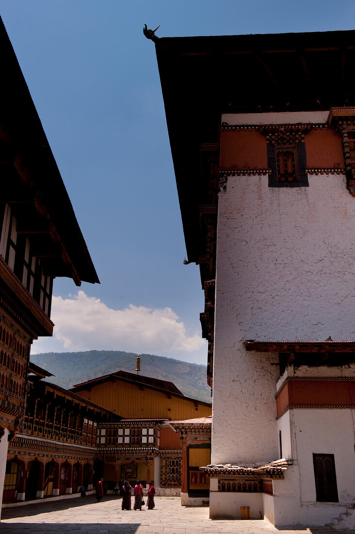 Paro Dzong courtyard in Bhutan