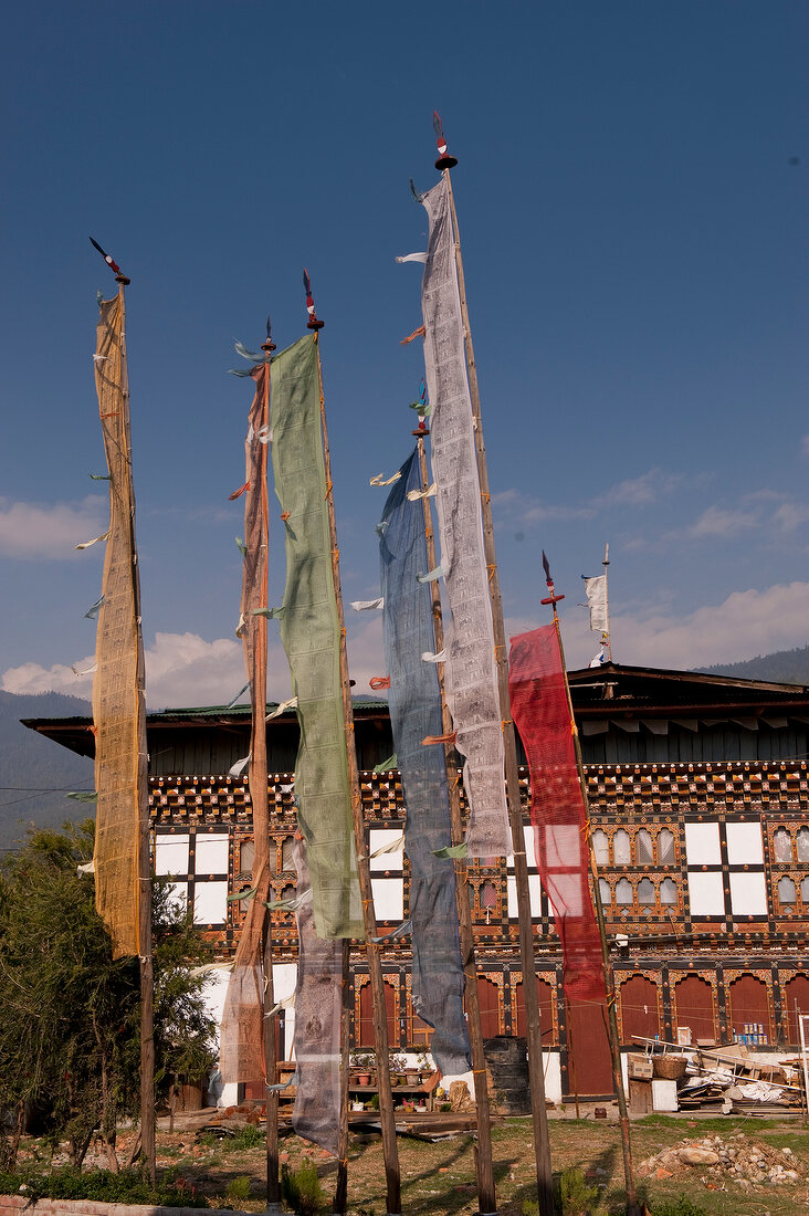 View of Paro house in downtown, Bhutan