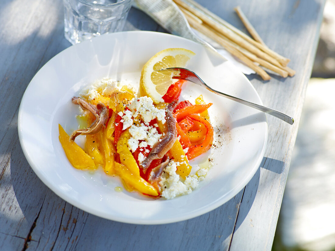 italienischer Sommer, Paprika mit Sardellen