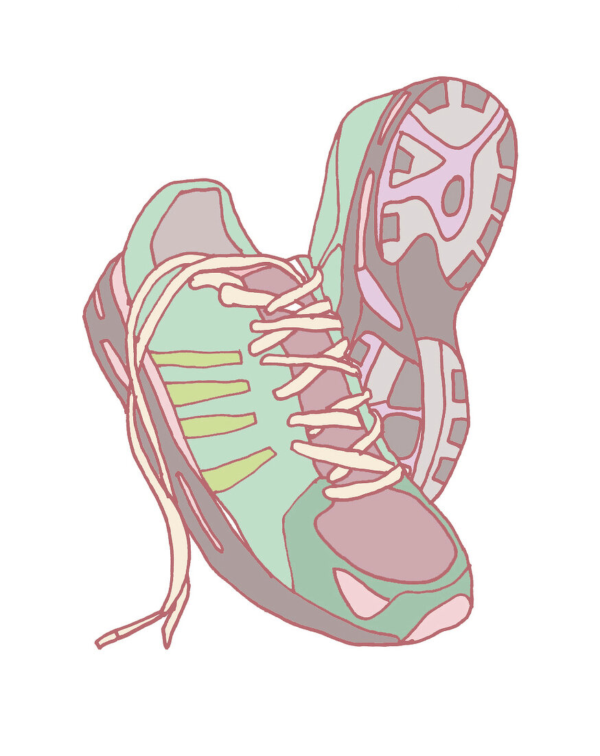 Illustration, Turnschuhe, Laufschuhe Sportschuhe, Joggingschuhe