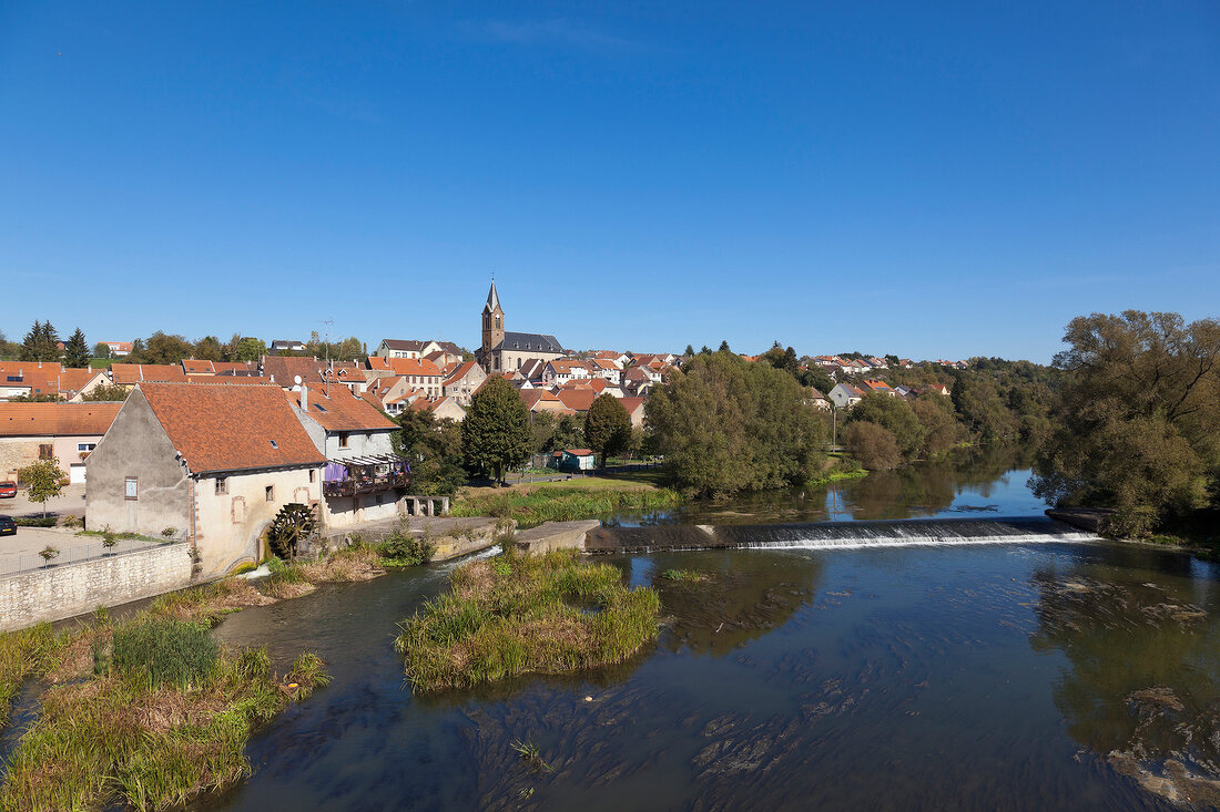 View of Sarreinsming village at Lorraine, Germany