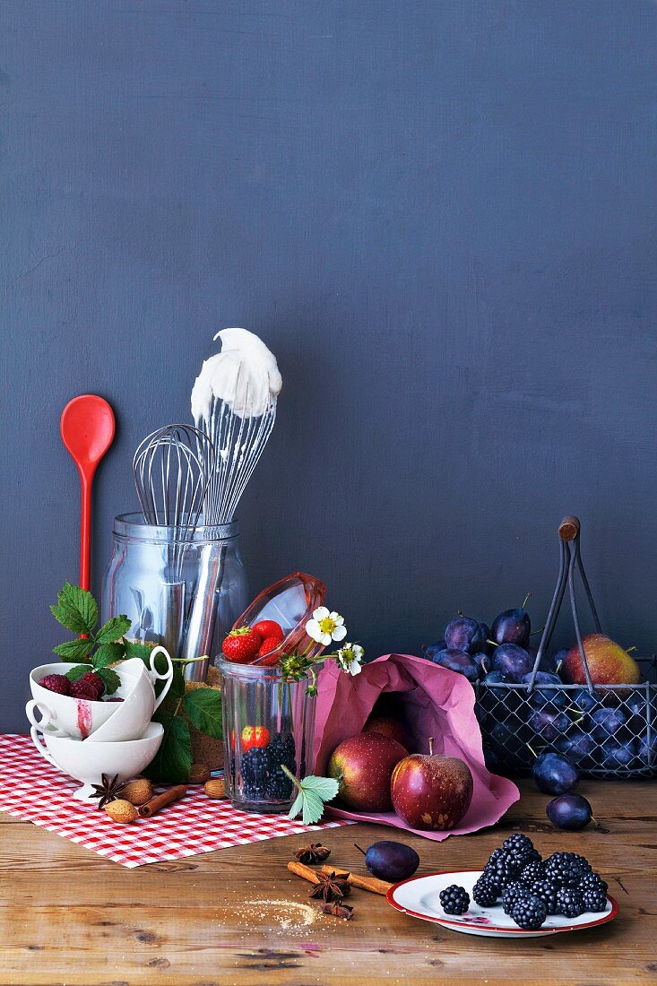 An arrangement of various fruits