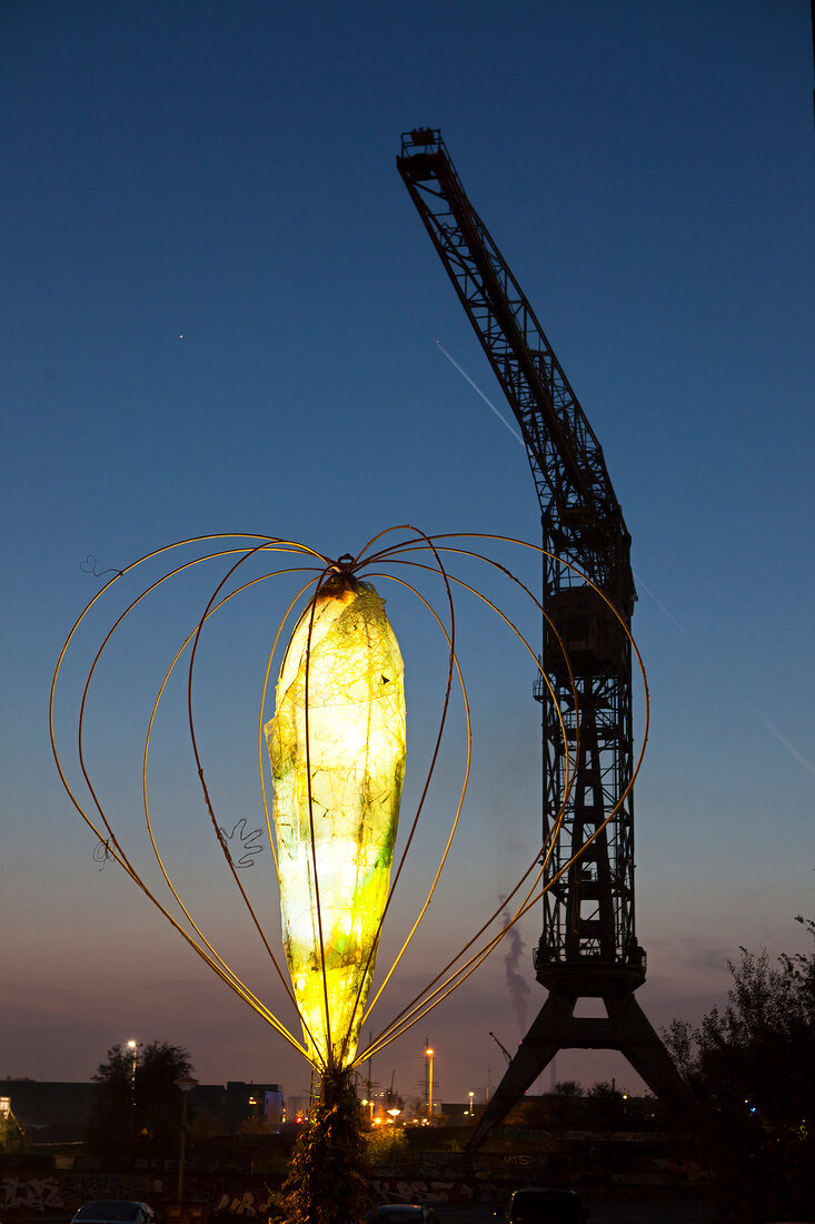 Amsterdam, Noord, NDSM Werft, Lichtskulptur de Hart