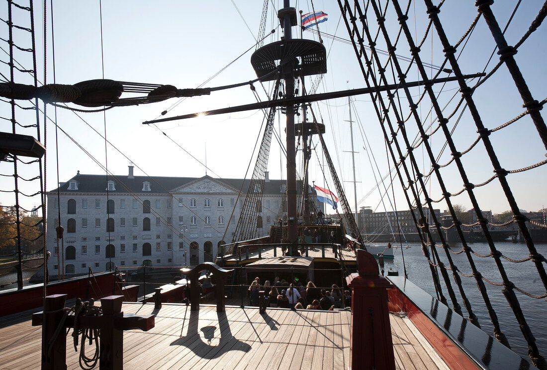 Deck of Ship Amsterdam, National Maritime Museum, Amsterdam, Netherlands