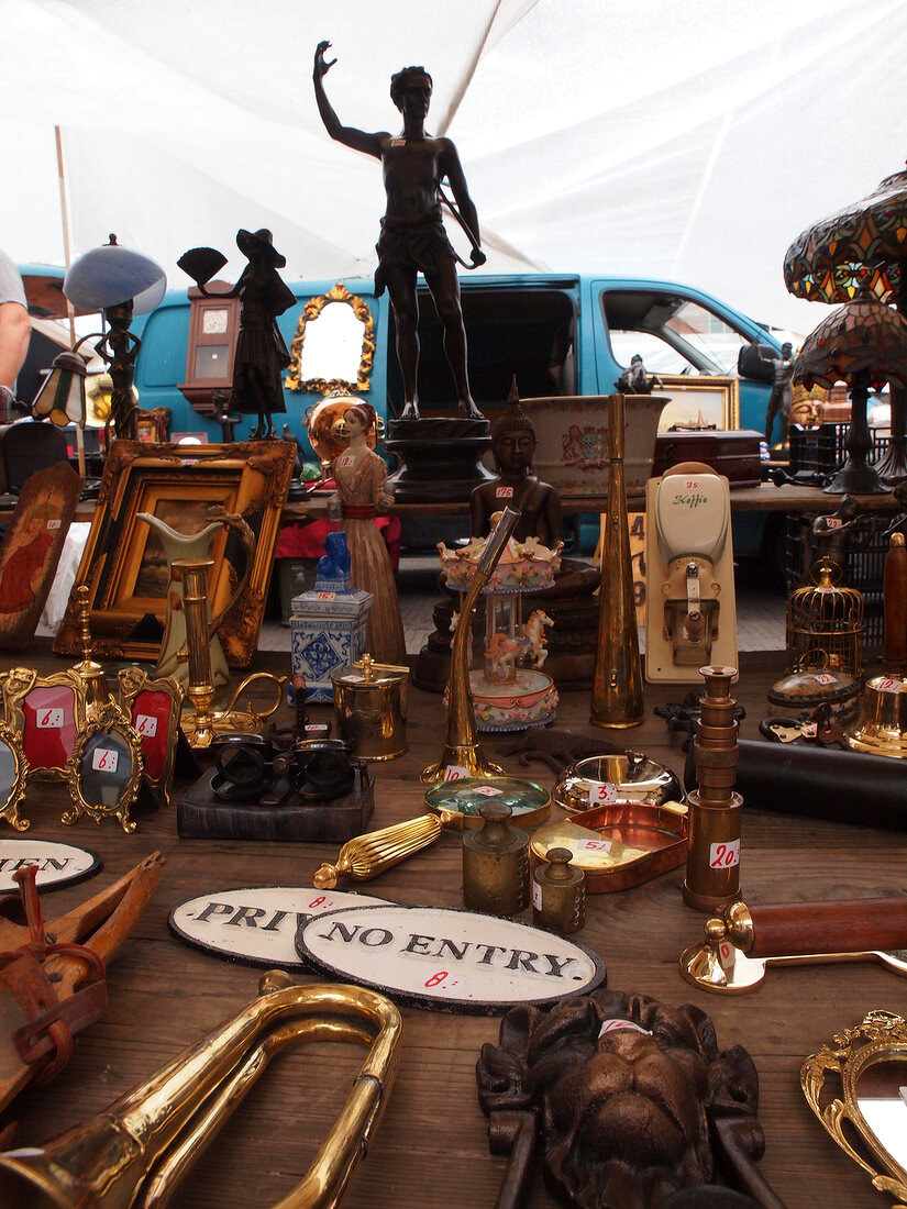 Waterlooplein Flea market stall in Jewish quarter, Amsterdam, Netherlands