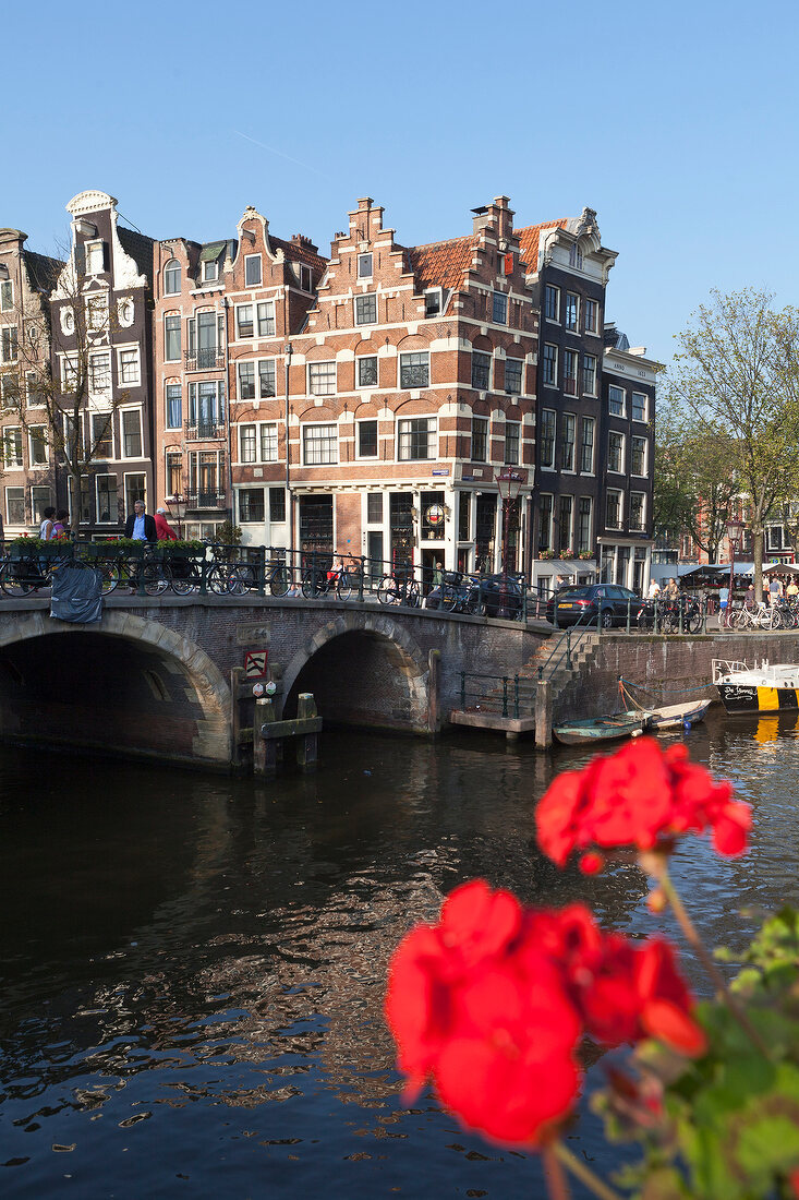 View of Canal House Hotel and Keizersgracht corner at Amsterdam, Netherlands