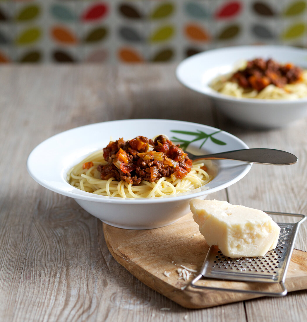 Spaghetti Bolognese in bowl