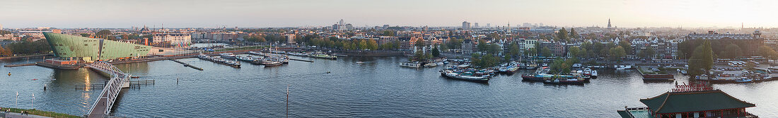 Panoramic view of Amsterdam City, Netherlands
