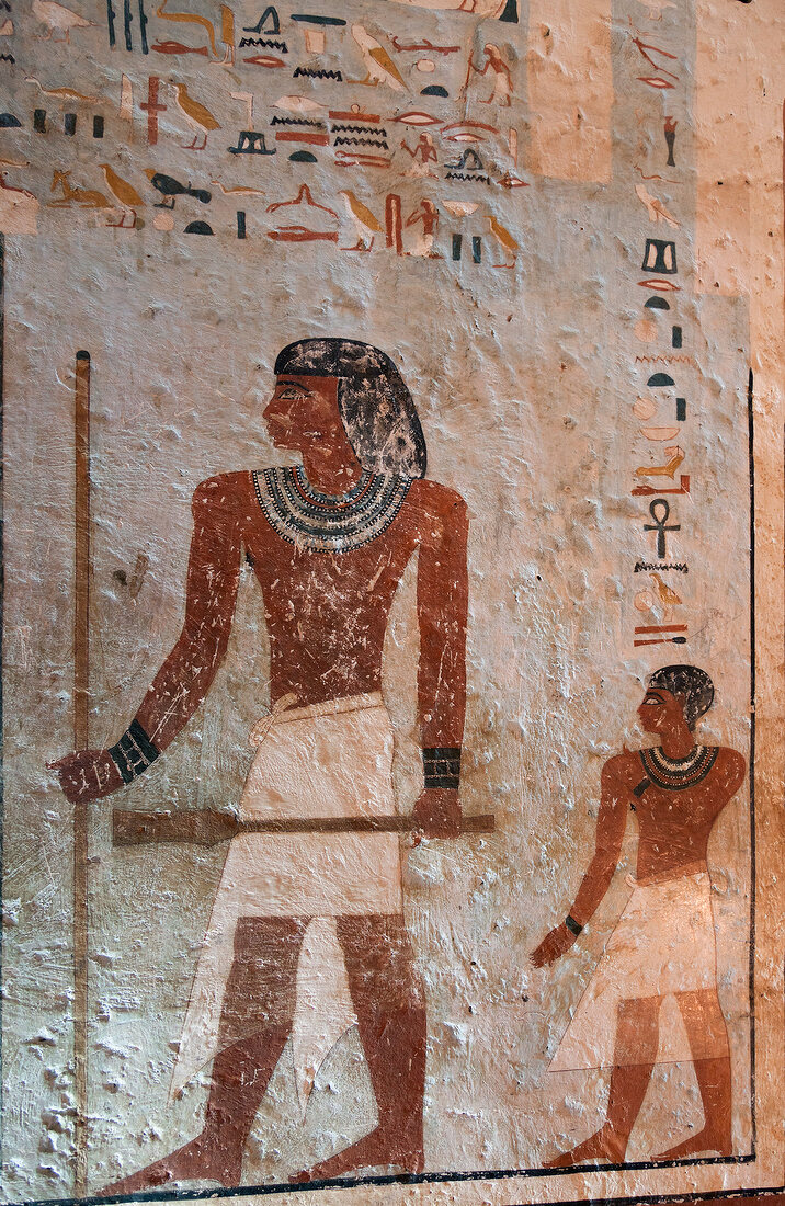 Close-up of grave Sarenput II in rock tombs at Aswan, Egypt