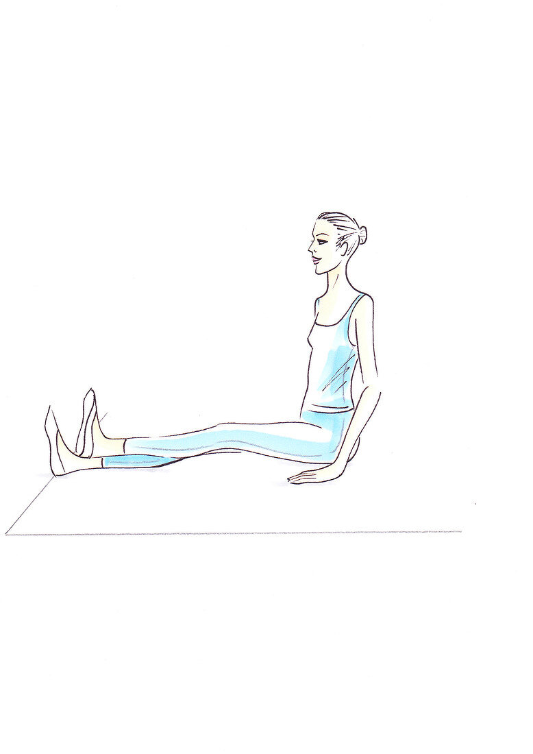 Illustration of woman exercising for her thigh