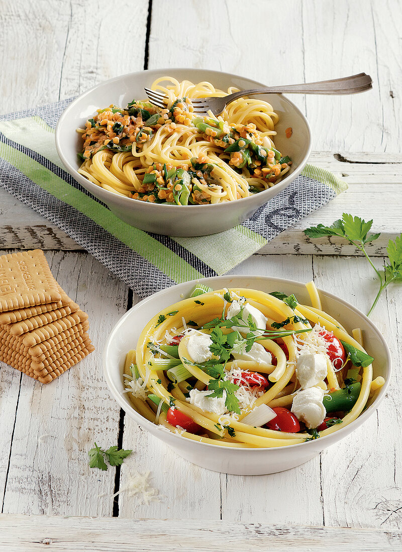 Schlank im Schlaf, Spaghetti mit Linsen, Makkaroni mit Ricotta